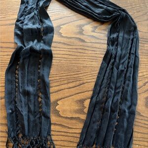 Black Women's Lightweight Scarf - Versatile Fashion Accessory